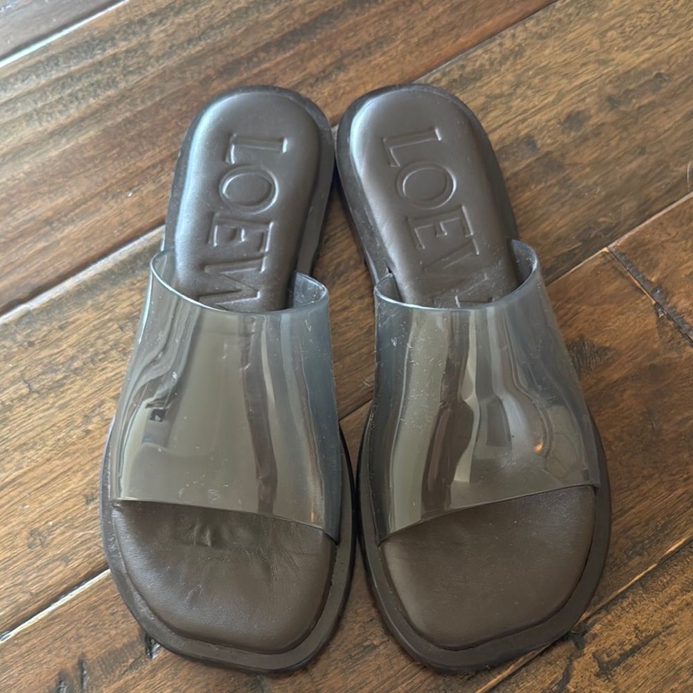Loewe Brown and Clear Sandals